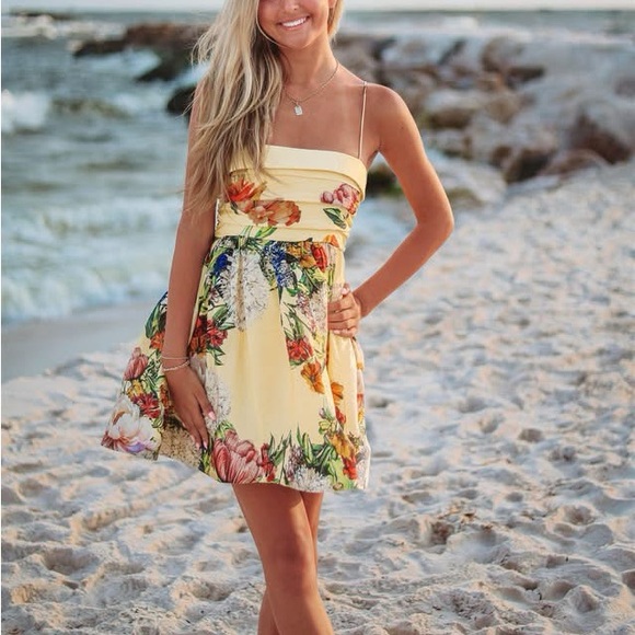 Anthropologie Maeve fit & flare mini dress yellow - Picture 10 of 10